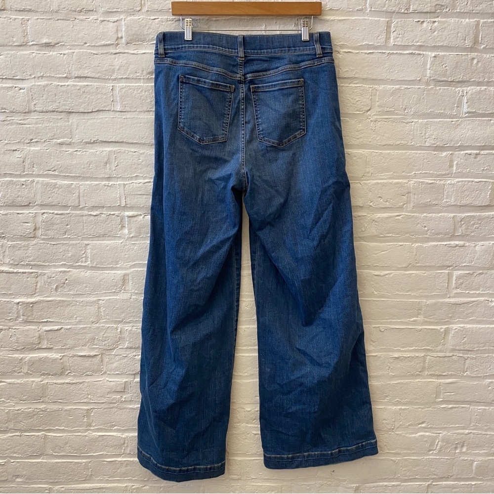 Spanx || Wide Leg Jeans Pull On Front Seam‎ Blue XL - Picture 4 of 8